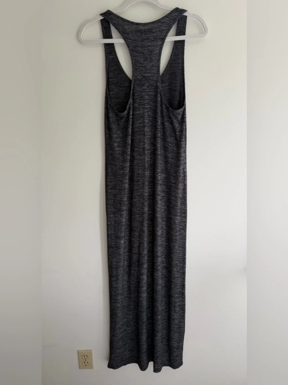 Abercrombie & Fitch Charcoal Stretch Knit Racerback Maxi Dress, Women's Large